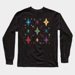 Mid Century Modern Cosmic Stars Long Sleeve T-Shirt